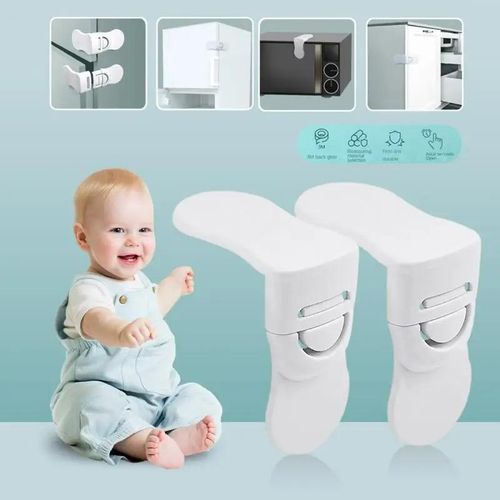 2pcs Serrure de Protection Anti-Ouverture pour Bébé et Enfant pour Réfrigérateur, Congélateur, Casier de Porte