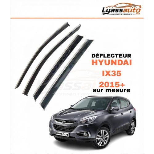 Déflecteurs d'air noirs chromés pour HYUNDAI IX35 2015+ sur mesure (4 pièces) - Installation adhésive 3M