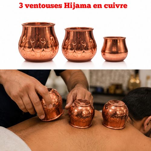 3 ventouses en cuivre rouge