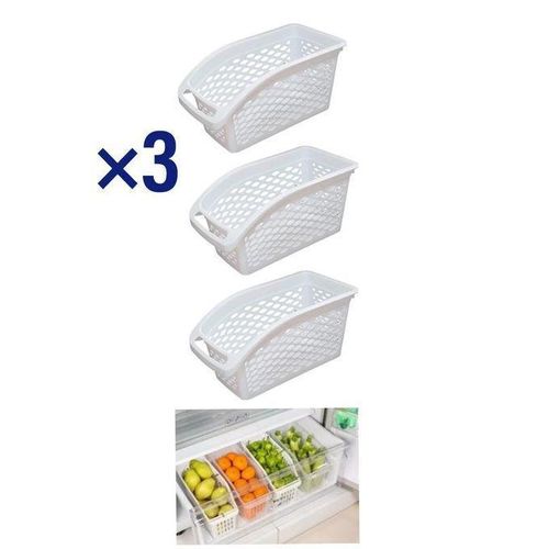 Paniers de rangement réfrigérateur. Set de 3 Paniers avec poignée.30Cm×16Cm×14,5Cm.