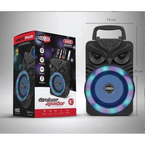 soonbox Haut-parleur Bluetooth portable sans fil – avec micro filaire - WiFi étanche, basses stéréo, USB, carte TF et radio FM