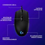 product_image_name-Logitech-G203 LIGHTSYNC USB Souris Gaming avec Éclairage RVB Personnalisable, 6 Boutons Programmables, Capteur Niveau Gaming, 8 000 PPP, Ultra-Léger - Noire-4