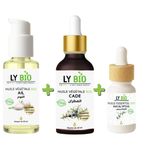 LY BIO PACK HUILE AIL 50ML - POMPE + HUILE CADE 50ML - PIPETTE + HUILE ESSENTIEL EUCALYPTUS 10ML