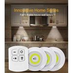 pack 3 lampes COB LED Night light sans fil plus télécommande pour armoire :)