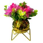 أصيص نبات عتيق - مزهرية ذهبية لزراعة النباتات بدون تربة معدنية للديكور المنزلي