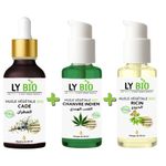 LY BIO PACK HUILE CADE 50ML - PIPETTE + HUILE HYDRATANTE & NUTRITIVE 50ML - POMPE + HUILE RICIN 50ml - POMPE