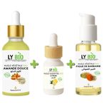 LY BIO PACK HUILE AMANDE DOUCE 50ML - PIPETTE + HUILE ESSENTIEL CITRON 10ML + HUILE FIGUE DE BARBARIE 50ML - POMPE