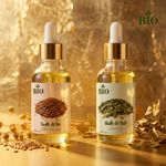 Bio Huile de lin 50 ml avec Huile de sidr 50 ml usage peau et cheveux