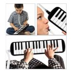 Mélodica PIANO 32 touches ( Flûte à clavier) pour enfant avec pochette - Noir