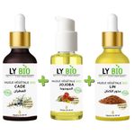 LY BIO PACK HUILE CADE 50ML - PIPETTE + HUILE JOJOBA 50ML - POMPE + HUILE LIN 50ML - PIPETTE
