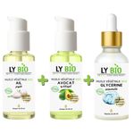 LY BIO PACK HUILE AIL 50ML - POMPE + HUILE AVOCAT 50ml - POMPE + HUILE GLYCERINE 50ml - PIPETTE