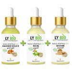 LY BIO PACK HUILE AMANDE DOUCE 50ML - PIPETTE + HUILE RICIN 50ml - PIPETTE + HUILE SESAME 50ml - PIPETTE
