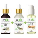 LY BIO PACK HUILE CADE 50ML - PIPETTE + HUILE ROMARIN 50ml - PIPETTE + HUILE SOJA 50ML - POMPE