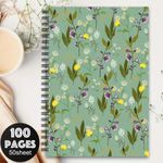 1 Carnet à spirale avec un design floral printanier vibrant - Parfait pour le journaling, les notes à la maison, la planification des enseignants et les cadeaux pour maman ou les amoureux des fleurs, Y, Papeterie bibliophile, Carnet familial, Fourniture
