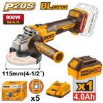 Ingco Meuleuse d'angle sans fil cagli261521