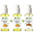 LY BIO PACK 2 X HUILE ABRICOT 50ML - POMPE + HUILE CANNELLE 50ML - POMPE