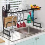 product_image_name-Generic-حوض تجفيف أطباق كبير مضاد للصدأ مكون من طبقتين وعناصر قابلة للتبديل وقابلة للفصل مقاس 85 سم-2