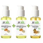 LY BIO PACK 2 X HUILE AMANDE DOUCE 50ml - POMPE + HUILE FENUGREC 50ML - POMPE