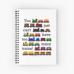 Too Many Trains - Black Lettering Spiral Notebook Bloc note