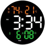 product_image_name-Generic-Grande horloge murale numérique LED ronde de 10 pouces, silencieuse, luminosité, décoration de la maison, avec thermomètre de température-1