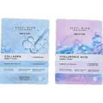 Seoul 2 Masques en Feuille pour le Visage Nourrissants, Hydratants & Anti-Rides à l'Acide Hyaluronique et au Collagène 25 ml (made in Korea)