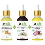 LY BIO PACK HUILE AMANDE DOUCE 50ML - PIPETTE + HUILE CADE 50ML - PIPETTE + HUILE OIGNON 50ML - PIPETTE