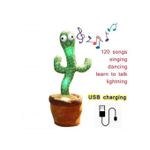 product_image_name-Generic-لعبة الصبار الراقص القابلة لإعادة الشحن، 120 أغنية، إضاءة وتسجيل، مكبر صوت، غناء، زينة متموجة من القطيفة-4