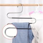 product_image_name-Generic-2 pcs Cintre, Porte-pantalon en acier inoxydable antidérapant de Type S, support de rangement pour pantalons, Jeans, écharpes, vêtements, serviettes, garde-robe, salle de bain-2