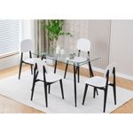 product_image_name-Kitea-SET TABLE À MANGER INDORE + 4 CHAISES - Blanc / Noir-2