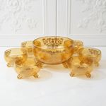 product_image_name-Generic-مجموعة أوعية زجاجية ذهبية مزينة بالذهب - طقم أنيق من 7 قطع للحلويات أو السلطات أو المقبلات-1