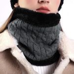 product_image_name-Generic-Chapeau chaud en tricot avec cache-cou doublé en polaire, automne-hiver, Unisexe, Gris-3