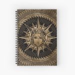 Golden Apollo Sun God on Greek Key Ornament Spiral Notebook Bloc note
