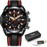 Lige ساعة كوارتز للرجال ، موضة رياضية جديدة ، ساعة التاريخ ، سيليكون ، مقاومة للماء