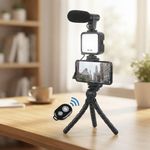 Generic Kit de Création Vidéo AY-49 avec Support Smartphone, Éclairage, Microphone et Télécommande - image 3