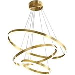 product_image_name-Generic-Lustre Moderne à Anneaux Dorés, Suspension En Laiton 3 Anneaux 80/60/40 cm-2