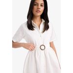 product_image_name-Defacto-فستان قصير مطرز بأكمام قصيرة وياقة قميص مع حزام-5