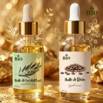 Bio Huile de Eucalyptus 50 ml et Huile de Ricin 50 ml cosmétique végétale