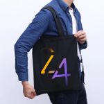 1pièce Sac Fourre Imprimé Serpent Et Nombre 284 - Grande Capacité, Sac À Bandoulière En Polyester Durable Pour Femmes, Design Noir Élégant Avec Des Accents Violets Et Jaunes, Parfait Pour La Plage, Le Camping, Le Shopping Et Les Cadeaux, Sac Polyvalent 