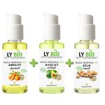 LY BIO PACK HUILE ABRICOT 50ML - POMPE + HUILE AVOCAT 50ml - POMPE + HUILE SOJA 50ML - POMPE
