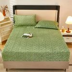 product_image_name-Generic-Drap housse Jacquard En Velours  D'hiver 2 Taies D'oreiller,Housse De Matelas Chaude-2