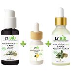 LY BIO PACK HUILE CADE 50ML - POMPE + HUILE ESSENTIEL CITRON 10ML + HUILE SAUGE 50ML - PIPETTE