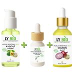 LY BIO PACK HUILE AVOCAT 50ml - POMPE + HUILE ESSENTIEL EUCALYPTUS 10ML + HUILE OIGNON 50ML - PIPETTE