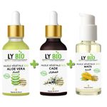 LY BIO PACK HUILE ALOE VERA 50ml - PIPETTE + HUILE CADE 50ML - PIPETTE + HUILE MAIS 50ML - POMPE