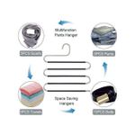 product_image_name-Generic-2 Pcs Cintres Pantalon Antidérapant En Acier Inoxydable, Organisateur De Vêtements 5 couches-4