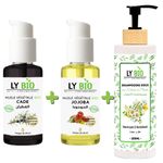 LY BIO PACK HUILE CADE 50ML - POMPE + HUILE JOJOBA 50ML - POMPE + SHAMPOOING AUX EXTRAITS DE PLANTES 200ML