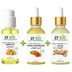 LY BIO PACK HUILE ABRICOT 50ML - POMPE + HUILE FIGUE DE BARBARIE 50ML - PIPETTE + HUILE SOJA 50ML - PIPETTE