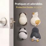 product_image_name-Generic-Butée de Porte Mignonne en Silicone – Protection Murale avec Adhésif - Modèle Animal-2