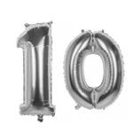 Ballons Aluminium Or Anniversaire Chiffre 10 ans ARGENT