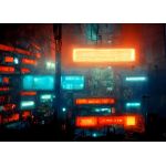 Cyberpunk neon city  Style 53 Poster Chambre Haute Qualité
