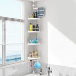 product_image_name-Generic-Étagère de douche d’angle multifonctionnelle – 4 tablettes réglables et porte-serviettes-3